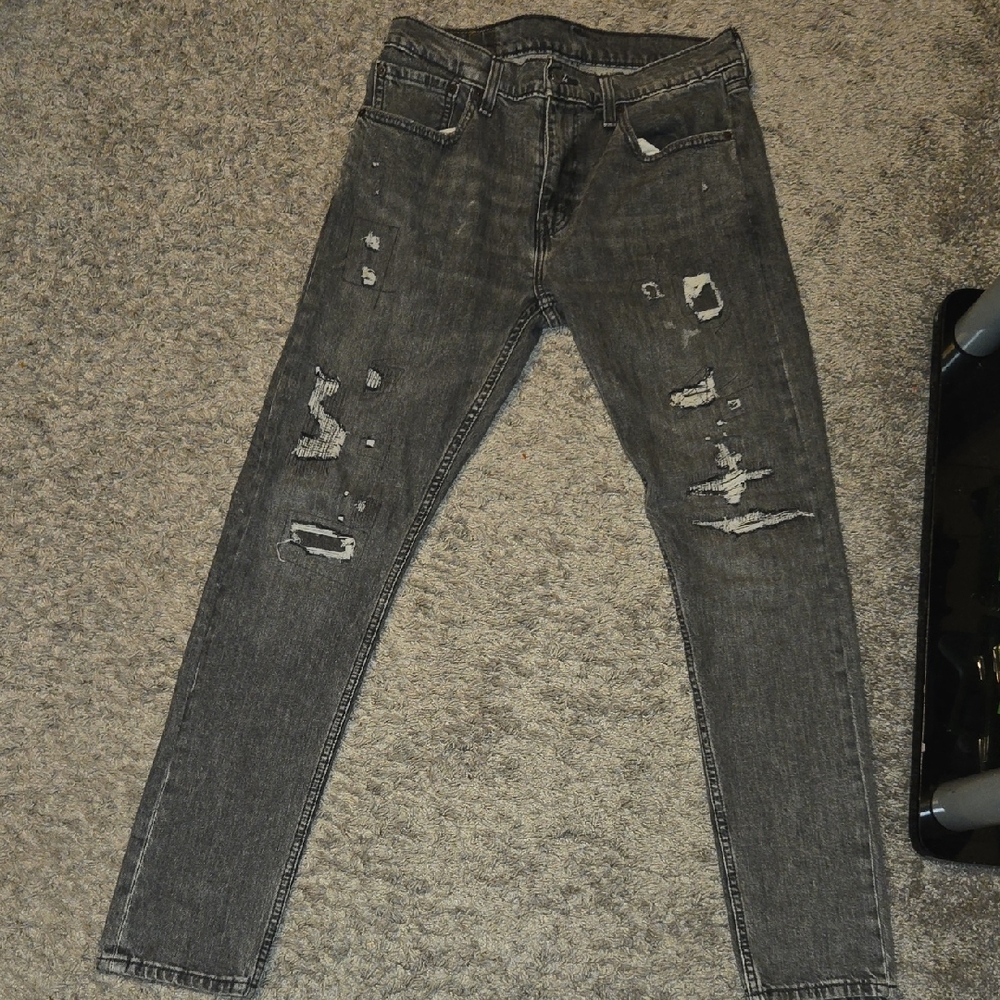 Levi's Men's Distressed Black Skinny Jeans